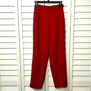 Dana Buchman Wool Pleated Pants Size 4P Red